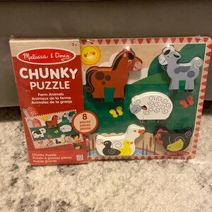 Melissa & Doug Farm Chunky puzzle NWT